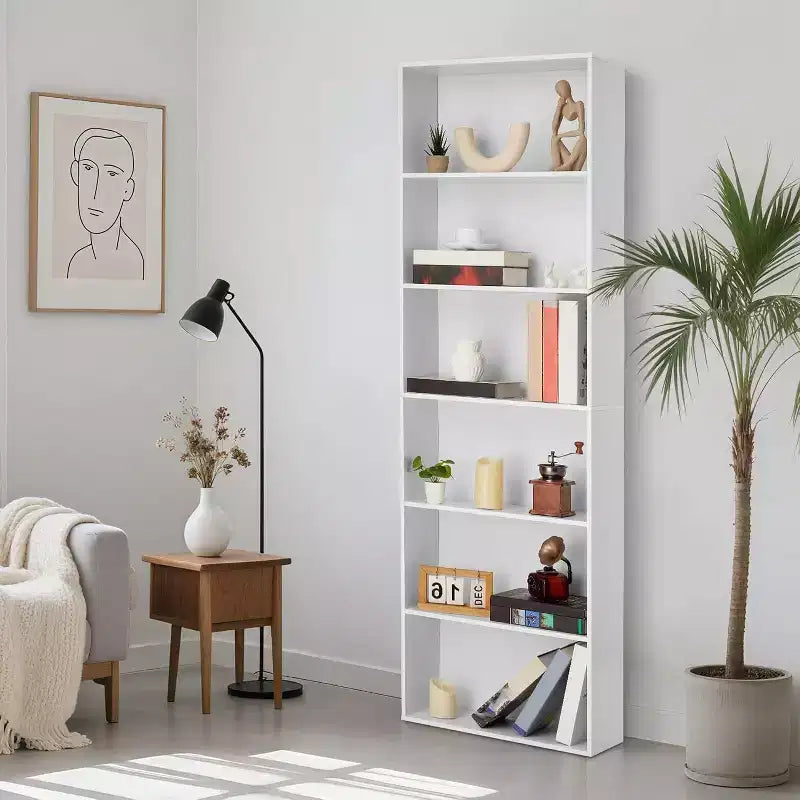 Acekool 6 Shelf Storage Cabinet, 71.4''H Industrial Bookcase, Tall Utility Storage Cabinet for Living Room, Bedroom, Office, Kitchen, 250 Lb Capacity