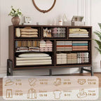 Commode de chambre à 7 tiroirs, commode autoportante de 52 cm de large avec rangement, meuble de rangement en bois pour salon, chambre, entrée