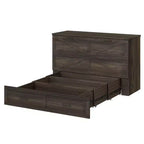 Lit armoire escamotable Bellemave Queen Size de style rustique avec station de recharge et tiroir de rangement, gris rustique