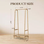 Portant à Vêtements en Bambou, Portant Autonome avec Étagère de Rangement et Tringle, Organisateur de Vêtements en Bois peu encombrant pour Chambre, Salon