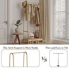Portant à Vêtements en Bambou, Portant Autonome avec Étagère de Rangement et Tringle, Organisateur de Vêtements en Bois peu encombrant pour Chambre, Salon
