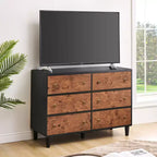 Commode 6 tiroirs pour chambre à coucher, organisateur de rangement avec double poignée rustique, commode en bois, meuble TV, commode pour placard, salon, couloir