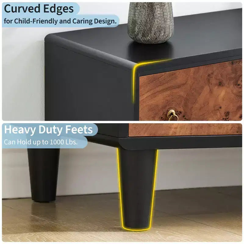 Commode 6 tiroirs pour chambre à coucher, organisateur de rangement avec double poignée rustique, commode en bois, meuble TV, commode pour placard, salon, couloir
