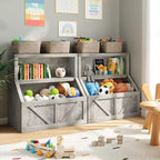 Coolmee Bibliothèque et rangement de jouets pour enfants, bibliothèque en bois pour tout-petits, grands casiers pour salle de jeux, chambre d'enfant, crèche, salle de classe, école