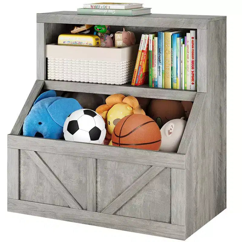 Coolmee Bibliothèque et rangement de jouets pour enfants, bibliothèque en bois pour tout-petits, grands casiers pour salle de jeux, chambre d'enfant, crèche, salle de classe, école