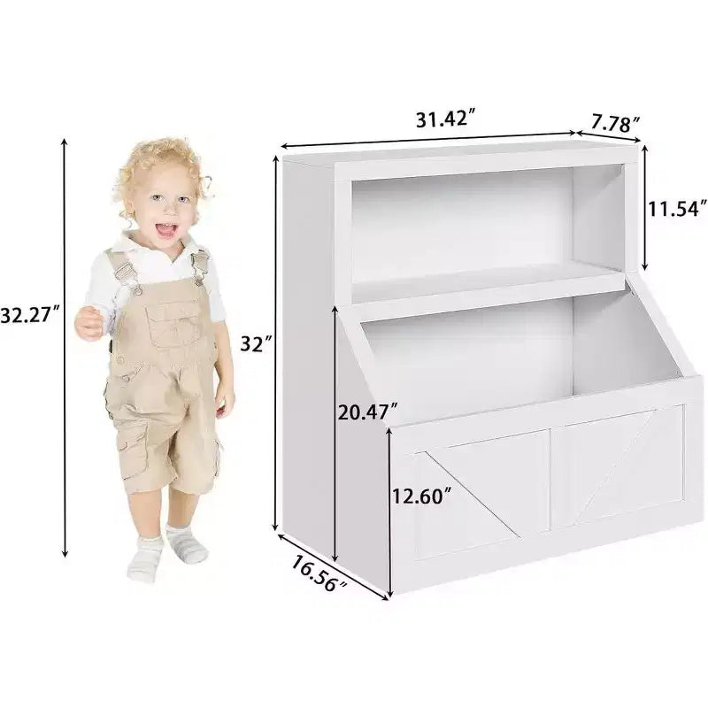Coolmee Bibliothèque et rangement de jouets pour enfants, bibliothèque en bois pour tout-petits, grands casiers pour salle de jeux, chambre d'enfant, crèche, salle de classe, école