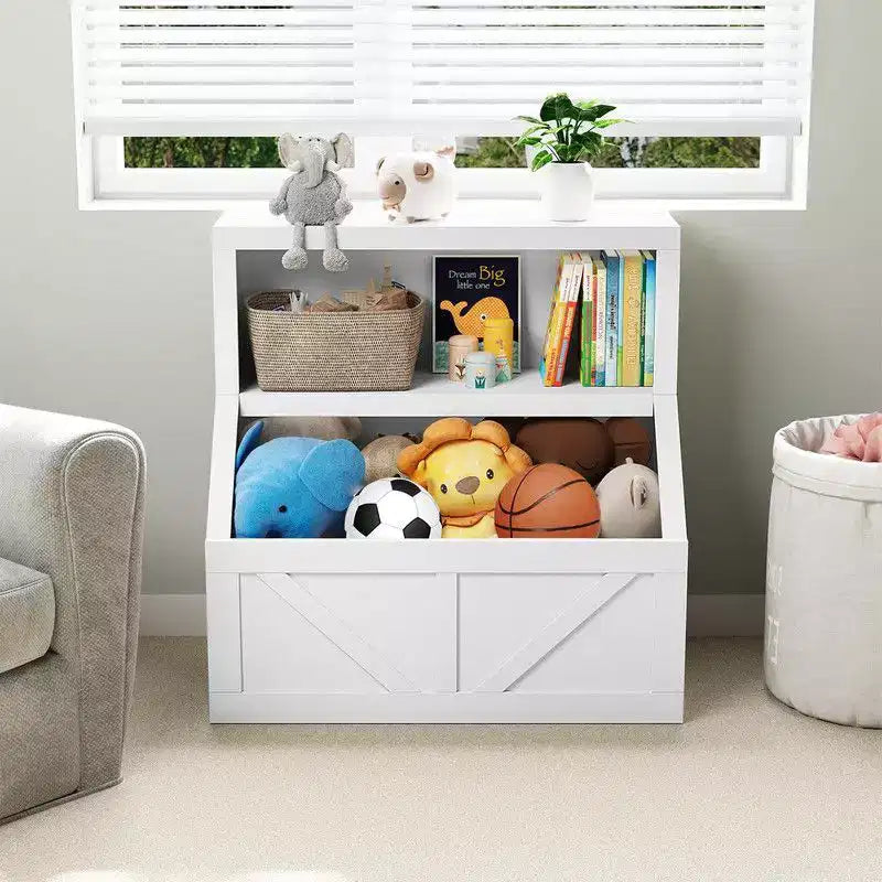 Coolmee Bibliothèque et rangement de jouets pour enfants, bibliothèque en bois pour tout-petits, grands casiers pour salle de jeux, chambre d'enfant, crèche, salle de classe, école