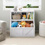 Coolmee Bibliothèque et rangement de jouets pour enfants, bibliothèque en bois pour tout-petits, grands casiers pour salle de jeux, chambre d'enfant, crèche, salle de classe, école