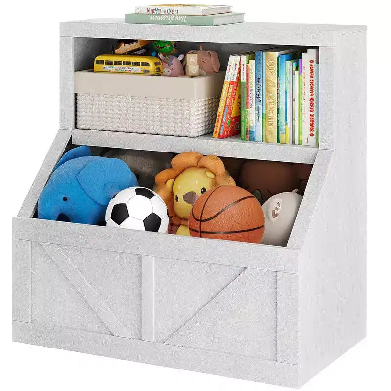 Coolmee Bibliothèque et rangement de jouets pour enfants, bibliothèque en bois pour tout-petits, grands casiers pour salle de jeux, chambre d'enfant, crèche, salle de classe, école