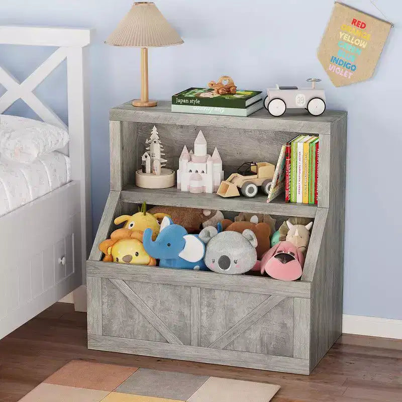 Coolmee Bibliothèque et rangement de jouets pour enfants, bibliothèque en bois pour tout-petits, grands casiers pour salle de jeux, chambre d'enfant, crèche, salle de classe, école