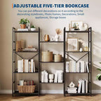 Coolmee Étagère à Livres 3 Colonnes 4 Niveaux, Bibliothèque avec 11 Compartiments de Rangement Ouverts, Étagères Rustiques Industrielles pour Salon et Bureau