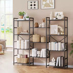 Coolmee Étagère à Livres 3 Colonnes 4 Niveaux, Bibliothèque avec 11 Compartiments de Rangement Ouverts, Étagères Rustiques Industrielles pour Salon et Bureau