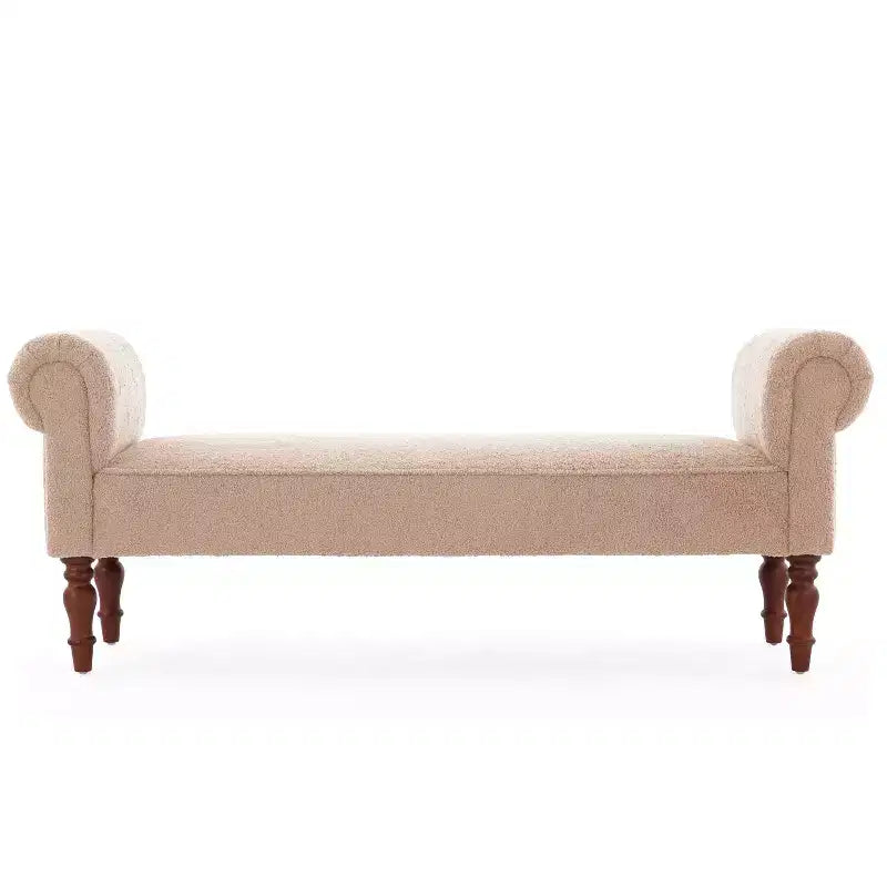 Banc rembourré traditionnel Christopher Knight Home Coral Teddy avec accoudoirs roulés