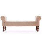 Banc rembourré traditionnel Christopher Knight Home Coral Teddy avec accoudoirs roulés