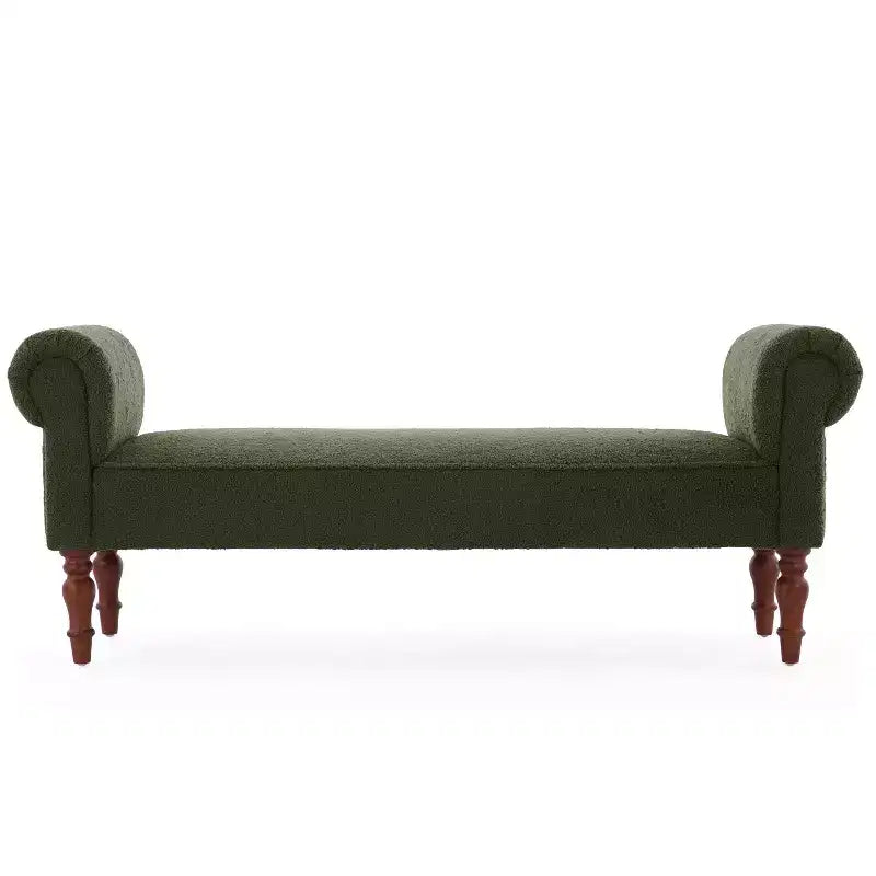 Banc rembourré traditionnel Christopher Knight Home Coral Teddy avec accoudoirs roulés