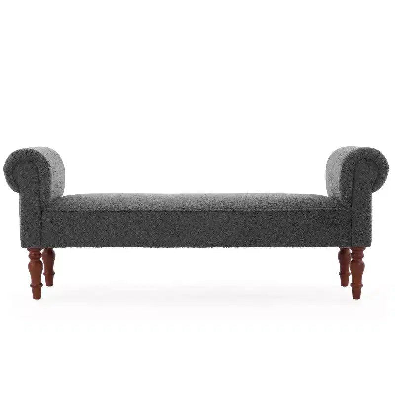 Banc rembourré traditionnel Christopher Knight Home Coral Teddy avec accoudoirs roulés