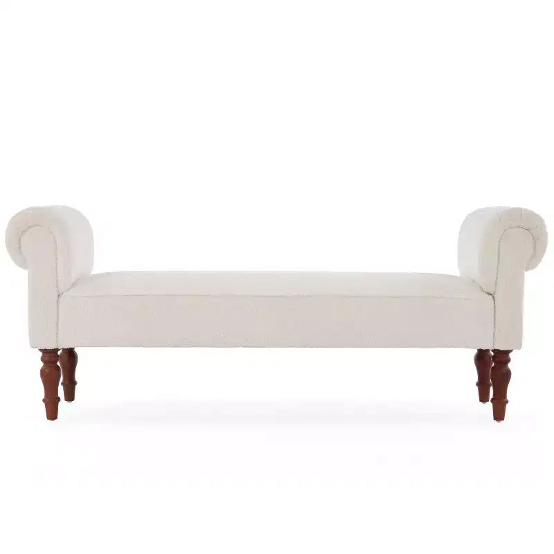 Banc rembourré traditionnel Christopher Knight Home Coral Teddy avec accoudoirs roulés