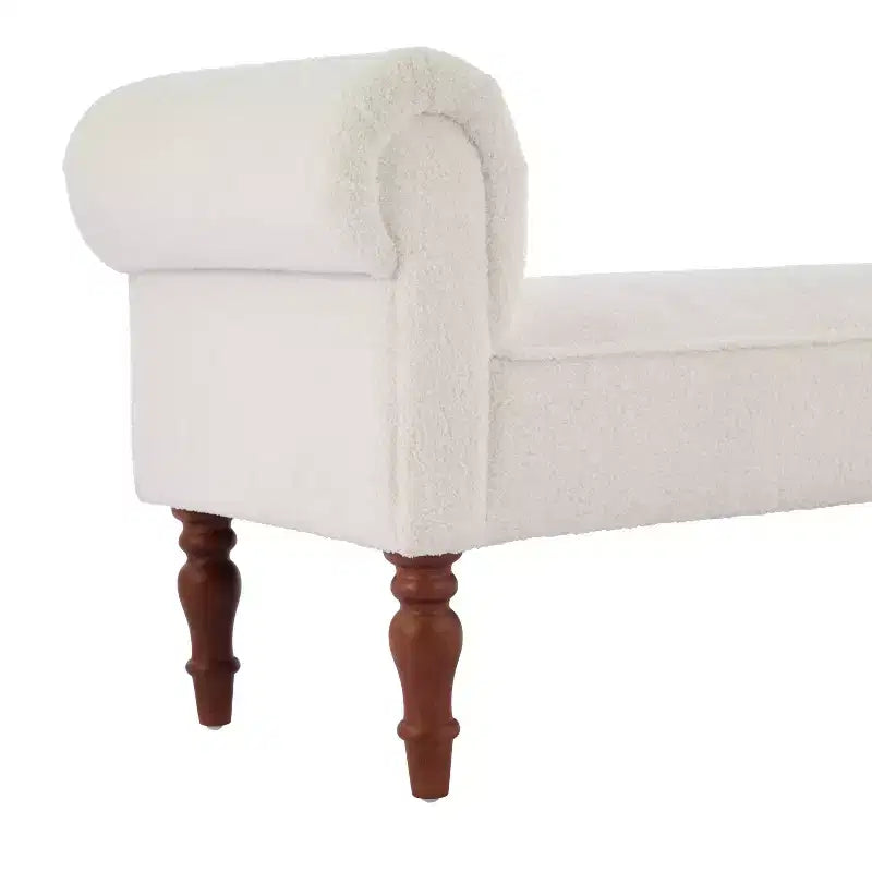 Banc rembourré traditionnel Christopher Knight Home Coral Teddy avec accoudoirs roulés