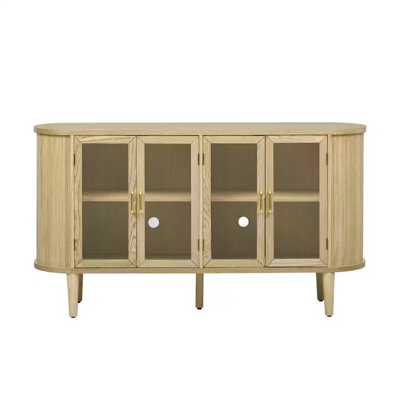Buffet de ferme Bestier avec rangement, buffet en bois avec portes vitrées et étagères réglables pour la cuisine, la salle à manger, le salon