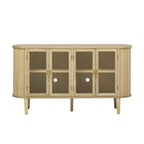 Buffet de ferme Bestier avec rangement, buffet en bois avec portes vitrées et étagères réglables pour la cuisine, la salle à manger, le salon