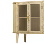 Buffet de ferme Bestier avec rangement, buffet en bois avec portes vitrées et étagères réglables pour la cuisine, la salle à manger, le salon