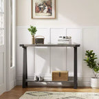 Table console 43,4'', Table de couloir rustique de style ferme, Table d'entrée en bois avec 2 niveaux, Table étroite derrière le canapé pour salon, entrée, bureau