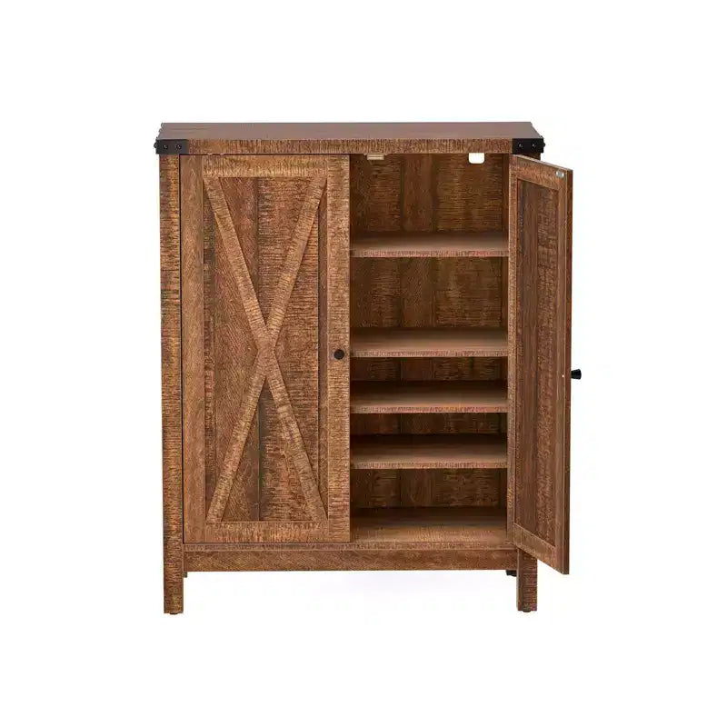 Meuble de rangement pour chaussures à 5 niveaux, étagère en bois, organisateur de baskets avec portes