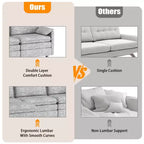 Canapé modulable 108 XL, sectionnel moderne en chenille à assise profonde, canapé en forme de L, canapé modulable pour 4 personnes avec pouf mobile
