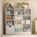 Coolmee 43.7 inch Kids Toy Storage Organizer and Bookshelf, Floor Storage Cabinet Toy Chest with Movable Drawers for Playroom, Bedroom, Classroom