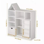 Coolmee 111 cm Organiseur et étagère de rangement pour jouets d'enfants, Meuble de rangement au sol avec tiroirs amovibles pour salle de jeux, chambre, salle de classe