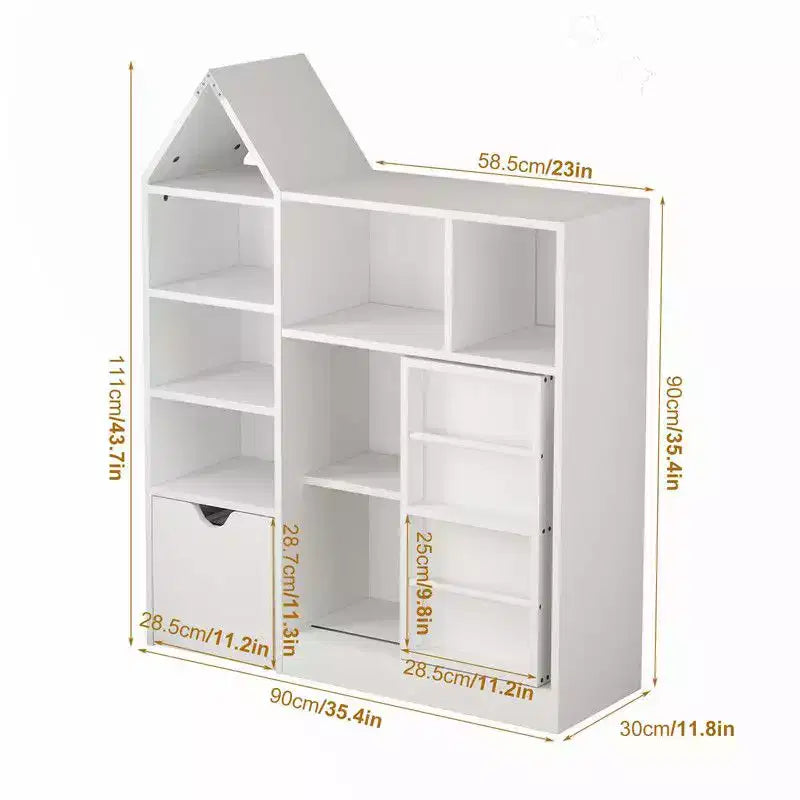 Coolmee 111 cm Organiseur et étagère de rangement pour jouets d'enfants, Meuble de rangement au sol avec tiroirs amovibles pour salle de jeux, chambre, salle de classe