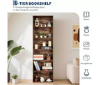 Étagère à livres à 6 niveaux, bibliothèque de 181 cm de haut, étagère de rangement ouverte moderne pour salon, bureau, chambre à coucher - MDF robuste et panneaux de particules