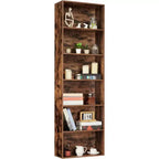 Étagère à livres à 6 niveaux, bibliothèque de 181 cm de haut, étagère de rangement ouverte moderne pour salon, bureau, chambre à coucher - MDF robuste et panneaux de particules