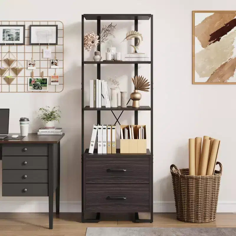 Étagère de rangement ouverte moderne à 3 niveaux grande capacité avec cadre métallique, robuste et durable, convient pour le salon, le bureau à domicile, la chambre à coucher