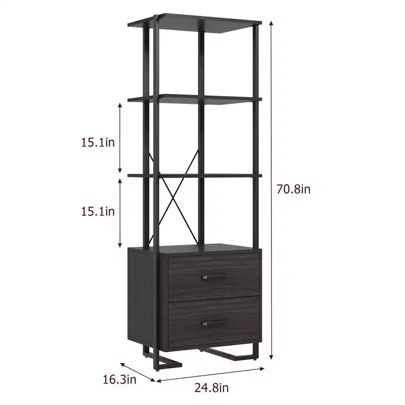 Étagère de rangement ouverte moderne à 3 niveaux grande capacité avec cadre métallique, robuste et durable, convient pour le salon, le bureau à domicile, la chambre à coucher