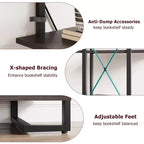 Étagère de rangement ouverte moderne à 3 niveaux grande capacité avec cadre métallique, robuste et durable, convient pour le salon, le bureau à domicile, la chambre à coucher