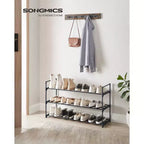 Étagère à chaussures métallique 3/4 niveaux, rangement à la verticale ou à l'envers, organisateur de chaussures empilable