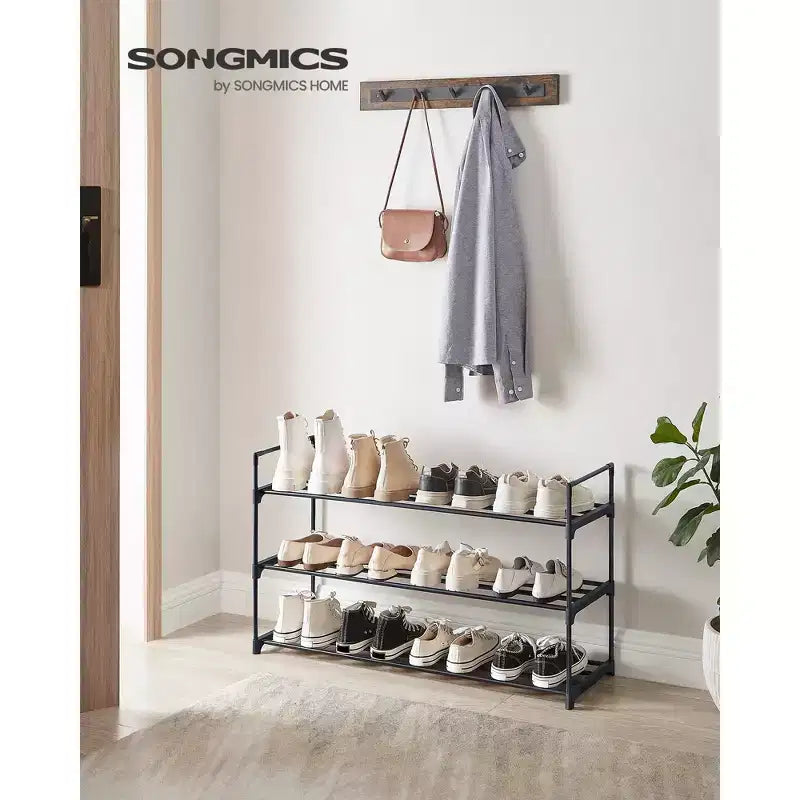 Étagère à chaussures métallique 3/4 niveaux, rangement à la verticale ou à l'envers, organisateur de chaussures empilable