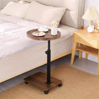 Adjustable Side Table - Cachpib Height Adjustable (45-80cm) Wooden with Wheels/Brakes, 360 Rotatable for Living Room/Sofa/Bed