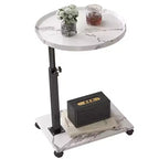 Table d'appoint réglable - Cachpib réglable en hauteur (45-80 cm) en bois avec roulettes/freins, rotative à 360° pour salon/canapé/lit