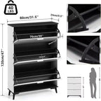 Meuble à chaussures Coolmee avec 3 tiroirs basculants, meuble à chaussures étroit caché pour l'entrée, étagère à chaussures autoportante pour l'entrée et le couloir
