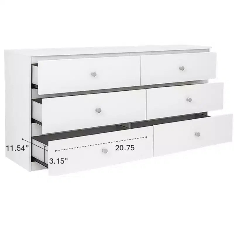 Commode large de 119 cm à 6 tiroirs AndMakers