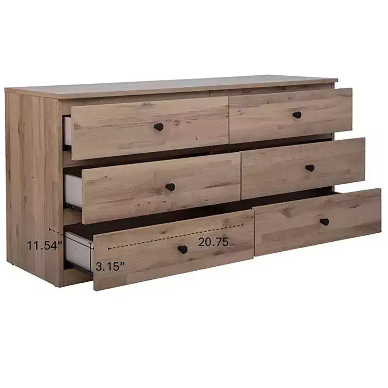 Commode large de 119 cm à 6 tiroirs AndMakers