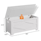 39.4 Coffre de Rangement, Coffre à Jouets avec 2 Charnières de Sécurité, Banc de Rangement, Banc à Chaussures, Supporte 136 kg, pour Salon, Entrée