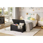 39.4 Coffre de Rangement, Coffre à Jouets avec 2 Charnières de Sécurité, Banc de Rangement, Banc à Chaussures, Supporte 136 kg, pour Salon, Entrée