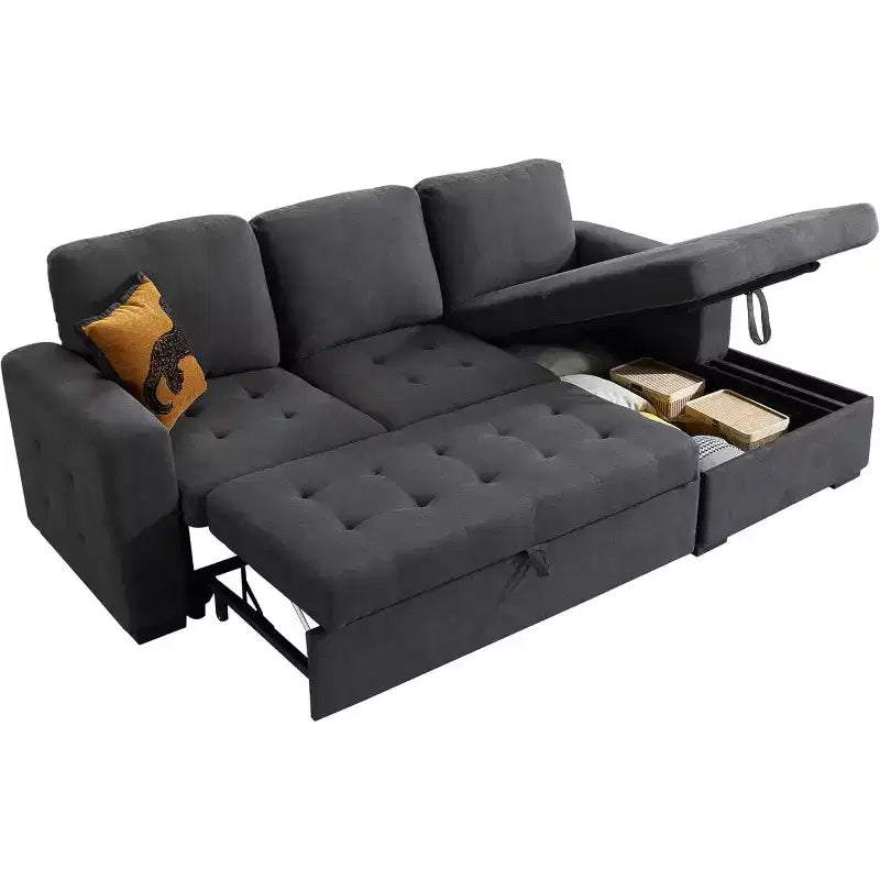 Canapé-lit AMERLIFE 96 avec rangement, méridienne convertible escamotable pour salon
