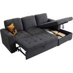 Canapé-lit AMERLIFE 96 avec rangement, méridienne convertible escamotable pour salon