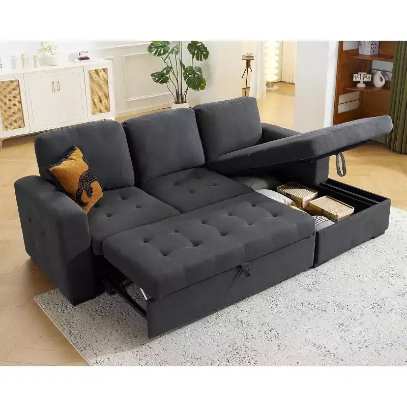 Canapé-lit AMERLIFE 96 avec rangement, méridienne convertible escamotable pour salon