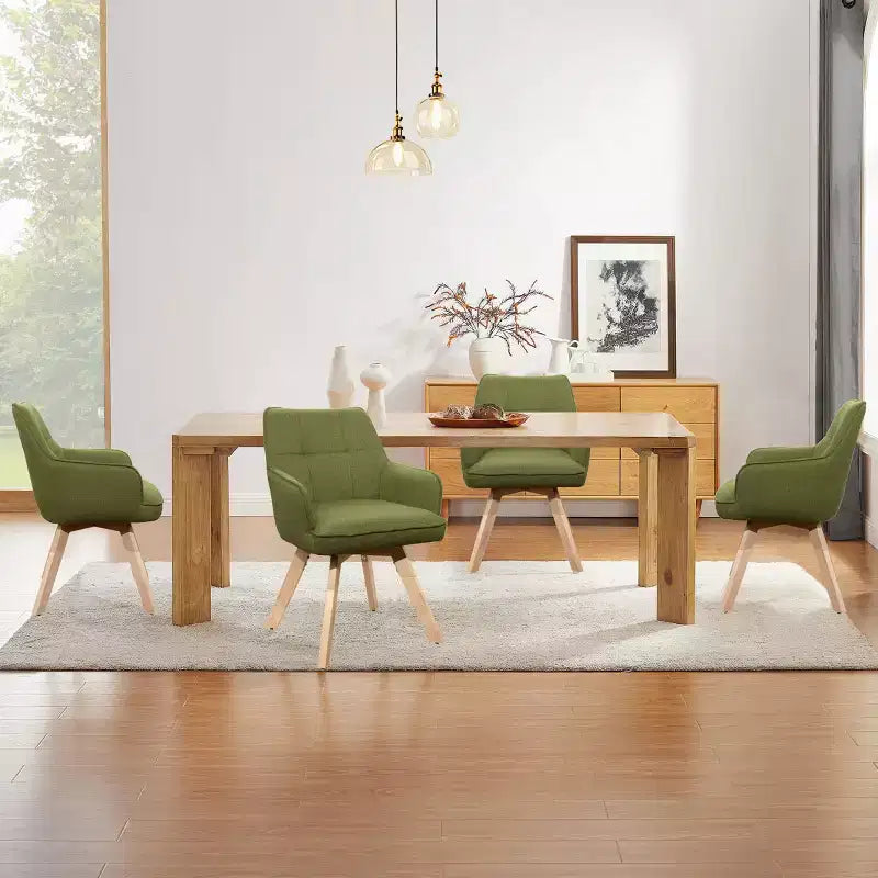 Chaise d'appoint de salle à manger Art Leon en bois et tissu, lot de 2