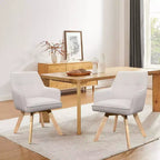 Chaise d'appoint de salle à manger Art Leon en bois et tissu, lot de 2